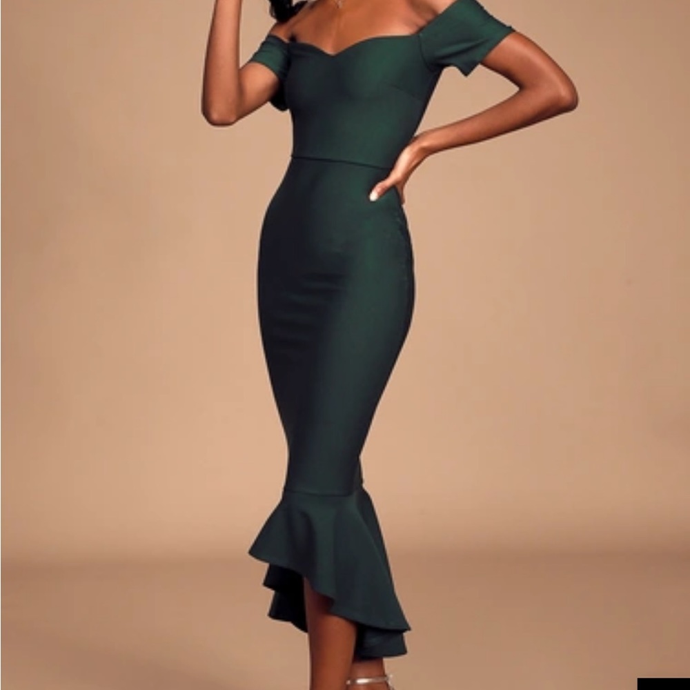 Lulus off the shoulder, high low dress